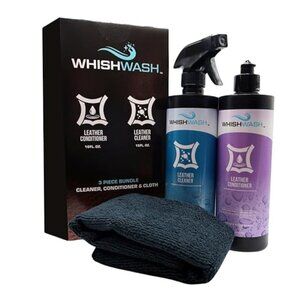 WHISHWASH 3-piece Bundle Cleaner, Conditioner & Cloth Set
